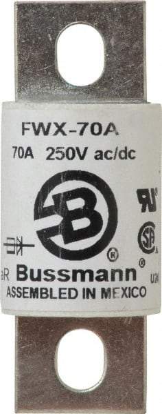 Cooper Bussmann - 250 VAC/VDC, 70 Amp, Fast-Acting Semiconductor/High Speed Fuse - Stud Mount Mount, 3.13" OAL, 200 (RMS), 50 at DC kA Rating, 1.22" Diam - Americas Tooling