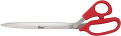 Clauss - 8" LOC, 11-1/2" OAL Stainless Steel Blunt Point Trimmers - Serrated, Plastic Handle, For Paper, Fabric - Americas Tooling