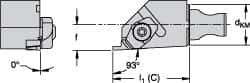 Kennametal - NS Insert, 0.787" Head Length, Modular Grooving Cutting Unit Head - Left Hand Cut, System Size KM12, Series Micro Top Notch - Americas Tooling