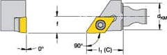 Kennametal - Right Hand Cut, Size KM12, DCMT 32.52 Insert Compatiblity, External Modular Turning & Profiling Cutting Unit Head - 8mm Ctr to Cutting Edge, 20mm Head Length, Through Coolant, Series Micro Screw-On - Americas Tooling