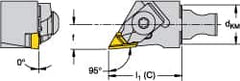 Kennametal - Right Hand Cut, Size KM16, NKL Insert Compatiblity, Modular Turning & Profiling Cutting Unit Head - 10mm Ctr to Cutting Edge, 30mm Head Length, Through Coolant, Series Micro Top Notch - Americas Tooling