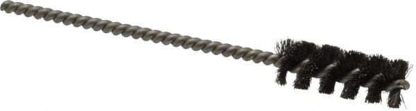 Weiler - 1" Long x 3/8" Diam Steel Tube Brush - Single Spiral, 3-1/2" OAL, 0.004" Wire Diam, 1/8" Shank Diam - Americas Tooling