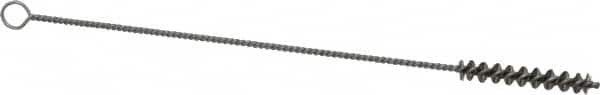 Weiler - 1-1/2" Long x 1/4" Diam Steel Hand Tube Brush - Single Spiral, 7" OAL, 0.003" Wire Diam, 3/32" Shank Diam - Americas Tooling