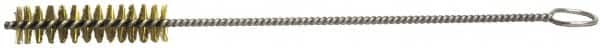 Weiler - 1-1/2" Long x 1/4" Diam Stainless Steel Hand Tube Brush - Single Spiral, 7" OAL, 0.005" Wire Diam, 3/32" Shank Diam - Americas Tooling