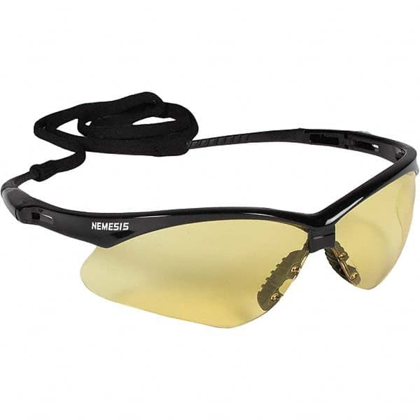 Safety Glasses AMBER LENS BLACK FRAME NEMESIS SAFETY GLASSES