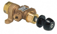 Parker - 1/2" NPT HD Manual Spool Valve - 3-Way, 2-Position Detent, Knob Type, Ball Detent & Panel Mounting - Americas Tooling