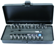 40 Piece - System 4 ESD Safe Micro Bit Interchangeable Set - #75996 - Includes: ESD Handle and Slotted; Phillips; Torx®; Hex Inch & Metric Micro Bits - 105mm Bit Extension - Storage Box - Americas Tooling