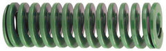 Dayton Lamina - 1" Hole Diam, 1/2" Rod Diam, 5-1/2" Free Length, Green Die Spring - 8.7 Lb Max Deflection, 2.2" Max Deflection, Light Duty, Chromium Vanadium Steel - Americas Tooling