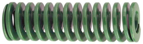 Dayton Lamina - 2-1/2" Hole Diam, 1-1/2" Rod Diam, 3-1/2" Free Length, Green Die Spring - 89.9 Lb Max Deflection, 1.4" Max Deflection, Light Duty, Chromium Vanadium Steel - Americas Tooling