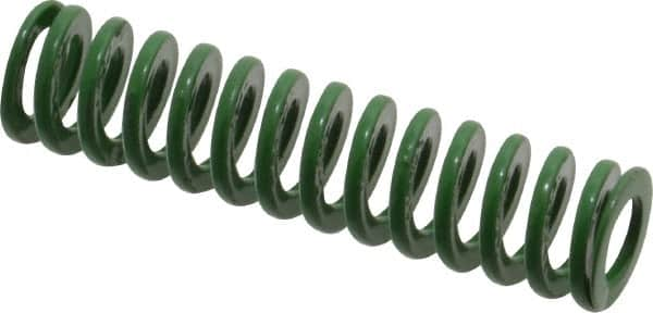 Dayton Lamina - 5/8" Hole Diam, 11/32" Rod Diam, 2-1/2" Free Length, Green Die Spring - 7.2 Lb Max Deflection, 1.01" Max Deflection, Light Duty, Chromium Vanadium Steel - Americas Tooling