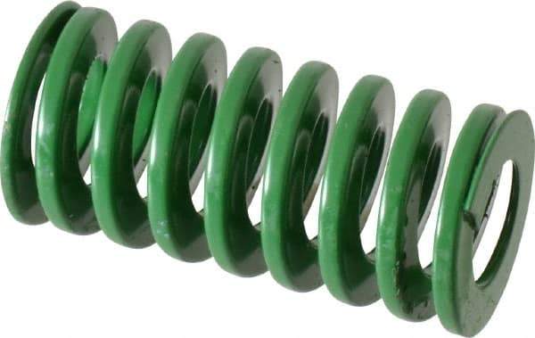 Dayton Lamina - 1" Hole Diam, 1/2" Rod Diam, 2" Free Length, Green Die Spring - 26.5 Lb Max Deflection, 0.8" Max Deflection, Light Duty, Chromium Vanadium Steel - Americas Tooling