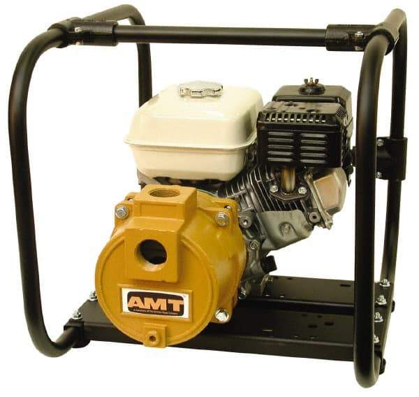 American Machine & Tool - 5.5 HP, 3,600 RPM, 1-1/2 Port Size, Honda, Self Priming Engine Pump - Cast Iron, 3 Quart Tank Size, Buna-N Shaft Seal, Stainless Steel Shaft Sleeve - Americas Tooling