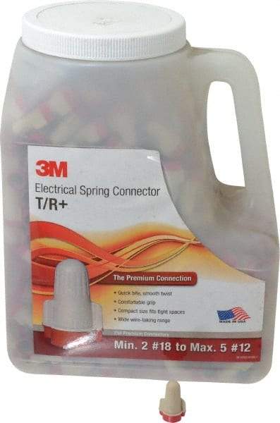 3M - 2, 18 to 5, 12 AWG, 600 Volt, Flame Retardant, Wing Twist on Wire Connector - Red & Tan, 221°F - Americas Tooling