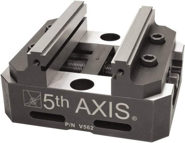 5th Axis - 5" Jaw Width, Manual Self Centering Vise - 6" OAL x 5" OAW x 3" OAH - Americas Tooling