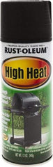 Rust-Oleum - Black, Satin, High-Heat Spray Paint - 10 to 12 Sq Ft per Can, 12 oz Container, Use on Metal - Americas Tooling