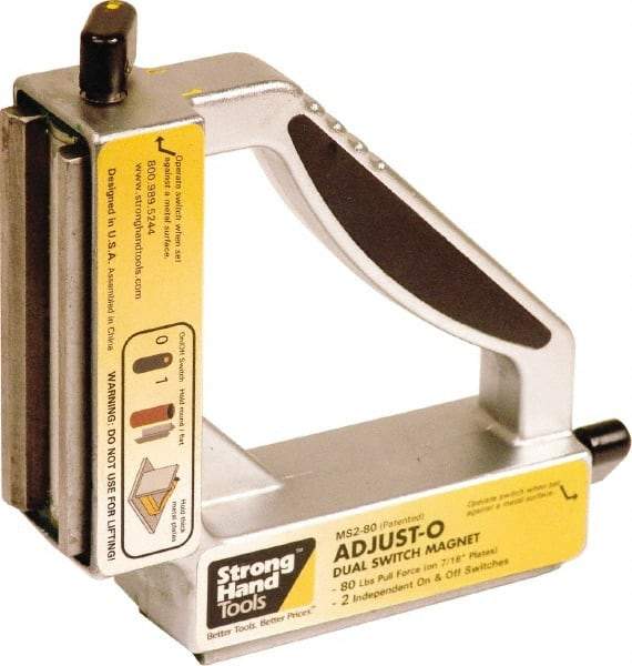 Strong Hand Tools - 7-3/4" Wide x 1-7/8" Deep x 7-3/4" High Magnetic Welding & Fabrication Square - 150 Lb Average Pull Force - Americas Tooling