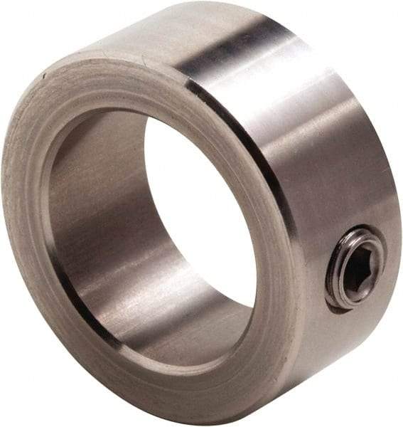 Climax Metal Products - 3/32" Bore, Stainless Steel, Set Screw Shaft Collar - 3/8" Outside Diam, 3/16" Wide - Americas Tooling