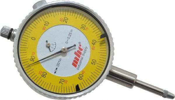 Value Collection - 1/4" Range, 0-100 Dial Reading, 0.001" Graduation Dial Drop Indicator - 2-9/32" Dial, Revolution Counter - Americas Tooling