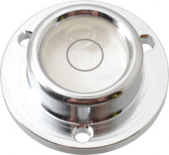 Geier & Bluhm, Inc. - 1-1/4 Inch Base Diameter x 0.44 Inch Overall Height, 1 Circle, Brass Bull's Eye Circular Level - 0.276 Inch Vial Diameter, 5/8 Inch Inner Diameter, 0.12 Inch Mounting Hole Diameter, 0.1 Inch Sensitivity, -40 to 150°F - Americas Tooling