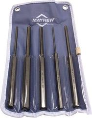 Mayhew - 5 Piece, 1/8 to 3/8", Pin Punch Set - Round Shank, Comes in Vinyl Pouch - Americas Tooling