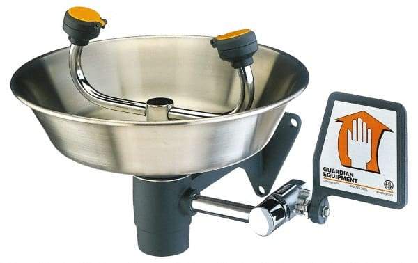 PRO-SAFE - Wall Mount, Stainless Steel Bowl, Eyewash Station - 1/2" Inlet - Americas Tooling