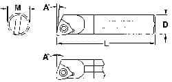 Everede Tool - 1.094" Min Bore Diam, 12" OAL, 1" Shank Diam, Indexable Boring Bar - WCGT 3 Insert, Screw Holding Method - Americas Tooling