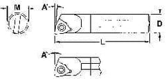 Everede Tool - 1.094" Min Bore Diam, 12" OAL, 1" Shank Diam, Indexable Boring Bar - WCGT 3 Insert, Screw Holding Method - Americas Tooling