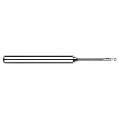 ‎3/16″ Dia. × 3/16″ Shank × 0.57″ DOC × 2-1/2″ OAL, Carbide Uncoated, Standard , 4 Flute, Ballnose End Mill - Exact Industrial Supply