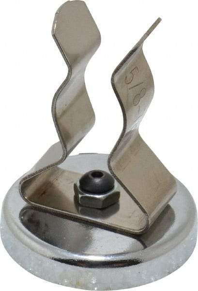 Mag-Mate - 11 Lb Max Pull Force, 1-29/32" Overall Height, 1.41" Diam, Ceramic Cup Magnet - Clamp Style, 7/8" Clamp Opening, Chrome Plated - Americas Tooling