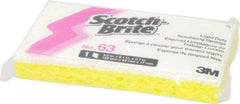 3M - 6.1" Long x 3.6" Wide x 0.7" Thick Scouring Sponge - Light-Duty, Yellow/White - Americas Tooling