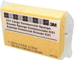 3M - 6" Long x 4-1/4" Wide x 1-5/8" Thick Cleansing Pad - Heavy-Duty, Yellow - Americas Tooling