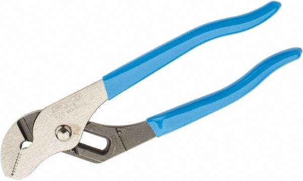 Channellock - 6-1/2" OAL, 7/8" Max Capacity, 5 Position Gooseneck Tongue & Groove Pliers - Straight Jaws, Plastic Dipped Handles - Americas Tooling