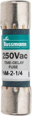 Cooper Bussmann - 250 VAC, 2.25 Amp, Time Delay General Purpose Fuse - Fuse Holder Mount, 1-1/2" OAL, 10 at 125 V kA Rating, 13/32" Diam - Americas Tooling