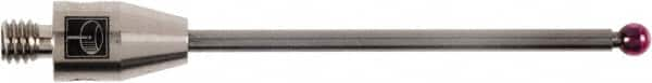 Renishaw - 0.12 Inch Ball Diameter, Carbide Stem, M4 Thread, Ruby Point Ball Tip CMM Stylus - 1.52 Inch Working Length, 0.08 Inch Stem Diameter, 1.97 Inch Overall Length - Americas Tooling