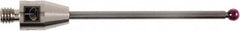 Renishaw - 0.12 Inch Ball Diameter, Carbide Stem, M4 Thread, Ruby Point Ball Tip CMM Stylus - 1.52 Inch Working Length, 0.08 Inch Stem Diameter, 1.97 Inch Overall Length - Americas Tooling