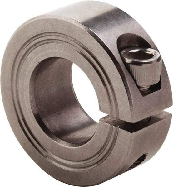 Climax Metal Products - 80mm Bore, Stainless Steel, One Piece Clamp Collar - 4-1/4" Outside Diam - Americas Tooling