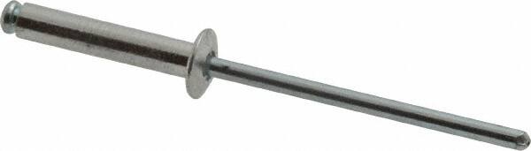 RivetKing - Size 48 Dome Head Aluminum Open End Blind Rivet - Steel Mandrel, 0.376" to 1/2" Grip, 1/4" Head Diam, 0.129" to 0.133" Hole Diam, 0.65" Length Under Head, 1/8" Body Diam - Americas Tooling