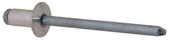 RivetKing - Size 52 Dome Head Aluminum Open End Blind Rivet - Steel Mandrel, 0.02" to 1/8" Grip, 0.312" Head Diam, 0.16" to 0.164" Hole Diam, 0.3" Length Under Head, 5/32" Body Diam - Americas Tooling