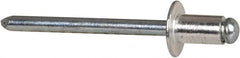 RivetKing - Size 62 Dome Head Aluminum Open End Blind Rivet - Steel Mandrel, 0.02" to 1/8" Grip, 3/8" Head Diam, 0.192" to 0.196" Hole Diam, 0.325" Length Under Head, 3/16" Body Diam - Americas Tooling