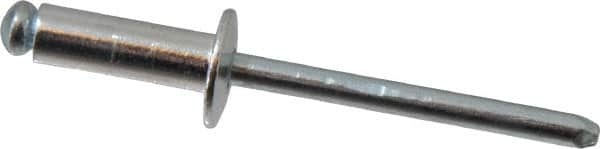 RivetKing - Size 66 Dome Head Aluminum Open End Blind Rivet - Steel Mandrel, 0.251" to 3/8" Grip, 3/8" Head Diam, 0.192" to 0.196" Hole Diam, 0.575" Length Under Head, 3/16" Body Diam - Americas Tooling