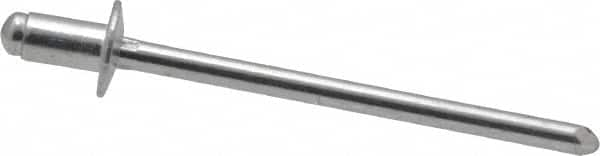 RivetKing - Size 41 Dome Head Aluminum Open End Blind Rivet - Aluminum Mandrel, 0.02" to 0.062" Grip, 1/4" Head Diam, 0.129" to 0.133" Hole Diam, 0.212" Length Under Head, 1/8" Body Diam - Americas Tooling