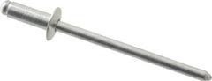 RivetKing - Size 43 Dome Head Aluminum Open End Blind Rivet - Aluminum Mandrel, 0.126" to 0.187" Grip, 1/4" Head Diam, 0.129" to 0.133" Hole Diam, 0.337" Length Under Head, 1/8" Body Diam - Americas Tooling