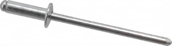 RivetKing - Size 44 Dome Head Aluminum Open End Blind Rivet - Aluminum Mandrel, 0.188" to 1/4" Grip, 1/4" Head Diam, 0.129" to 0.133" Hole Diam, 0.4" Length Under Head, 1/8" Body Diam - Americas Tooling