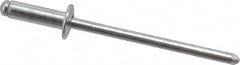 RivetKing - Size 44 Dome Head Aluminum Open End Blind Rivet - Aluminum Mandrel, 0.188" to 1/4" Grip, 1/4" Head Diam, 0.129" to 0.133" Hole Diam, 0.4" Length Under Head, 1/8" Body Diam - Americas Tooling