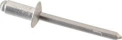 RivetKing - Size 64 Dome Head Aluminum Open End Blind Rivet - Aluminum Mandrel, 0.188" to 1/4" Grip, 3/8" Head Diam, 0.192" to 0.198" Hole Diam, 0.45" Length Under Head, 3/16" Body Diam - Americas Tooling