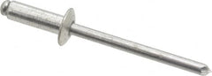 RivetKing - Size 66 Dome Head Aluminum Open End Blind Rivet - Aluminum Mandrel, 0.251" to 3/8" Grip, 3/8" Head Diam, 0.192" to 0.198" Hole Diam, 0.575" Length Under Head, 3/16" Body Diam - Americas Tooling