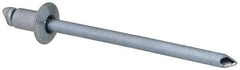 RivetKing - Size 41 Dome Head Steel Open End Blind Rivet - Steel Mandrel, 0.02" to 0.062" Grip, 1/4" Head Diam, 0.129" to 0.133" Hole Diam, 0.212" Length Under Head, 1/8" Body Diam - Americas Tooling