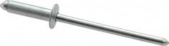 RivetKing - Size 45 Dome Head Steel Open End Blind Rivet - Steel Mandrel, 0.251" to 0.312" Grip, 1/4" Head Diam, 0.129" to 0.133" Hole Diam, 0.462" Length Under Head, 1/8" Body Diam - Americas Tooling