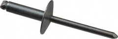 RivetKing - Size 68 Large Flange Dome Head Steel Open End Blind Rivet - Steel Mandrel, 0.376" to 1/2" Grip, 5/8" Head Diam, 0.192" to 0.196" Hole Diam, 0.7" Length Under Head, 3/16" Body Diam - Americas Tooling