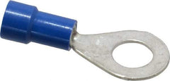 Made in USA - 16-14 AWG Fully Insulated Crimp Connection Circular Ring Terminal - 1/4" Stud, Copper Contact - Americas Tooling